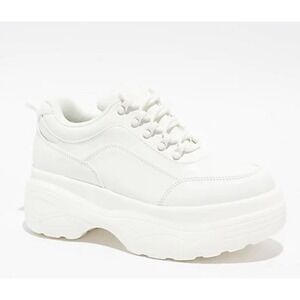 KOI Striker Chunky White Platform Shoes Size 6 Sneakers Fashion